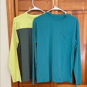 Teal and Green Long Sleeve Kids Quick Dry Tees New XL (16-18)